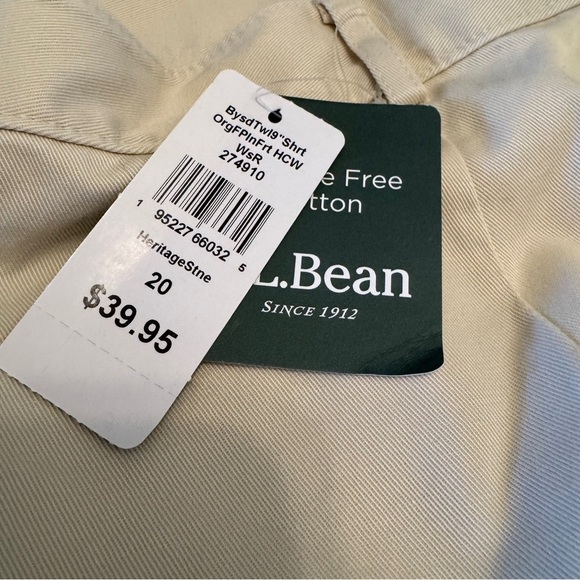 LL Bean Shorts Womens 20 Regular Beige High Rise Chino Original Expandable Waist - Picture 3 of 9